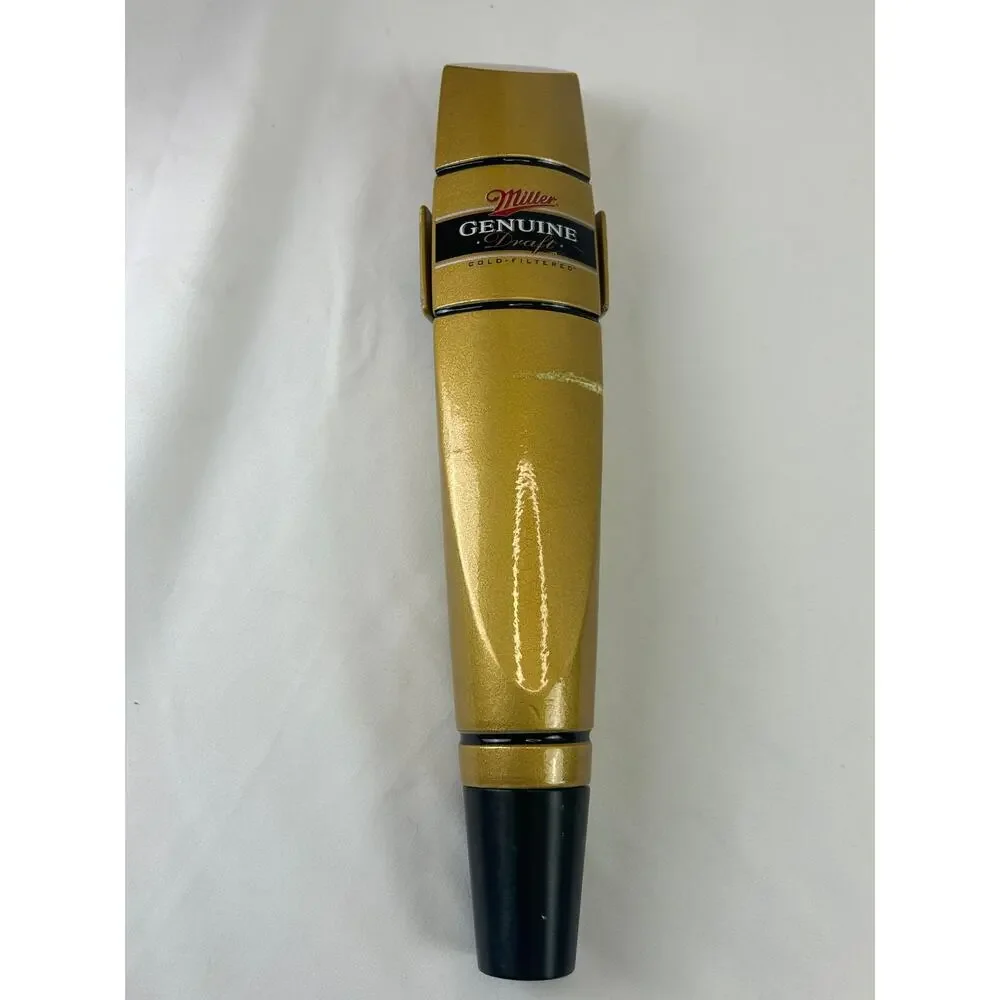 Miller Genuine Draft MGD Gold Black Beer Tap Handle Lot Large 12 Inch & Mini